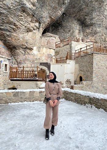 Uzun Kesim Camel Kadın Takım - Görsel 3