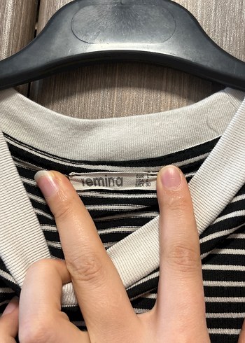 Kız Çocuk Çizgili Nakışlı Kısa Kollu Tişört - Görsel 5