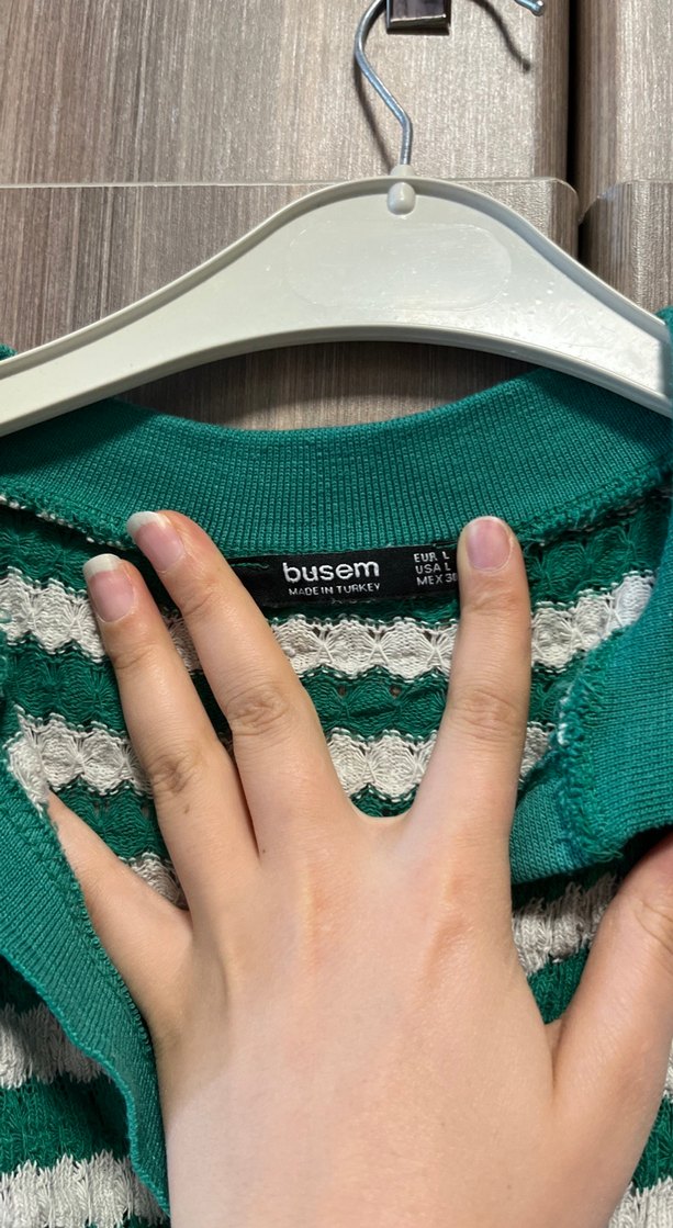 Kadın Renkli Çizgili Örgü Kısa Kollu Kazak - Görsel 4