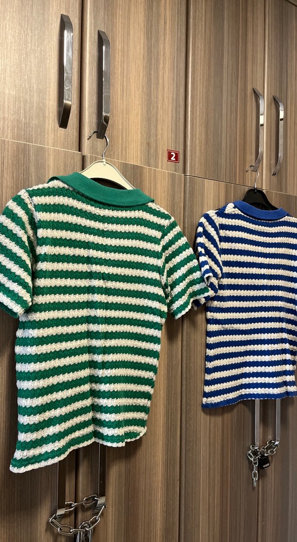 Kadın Renkli Çizgili Örgü Kısa Kollu Kazak - Görsel 5