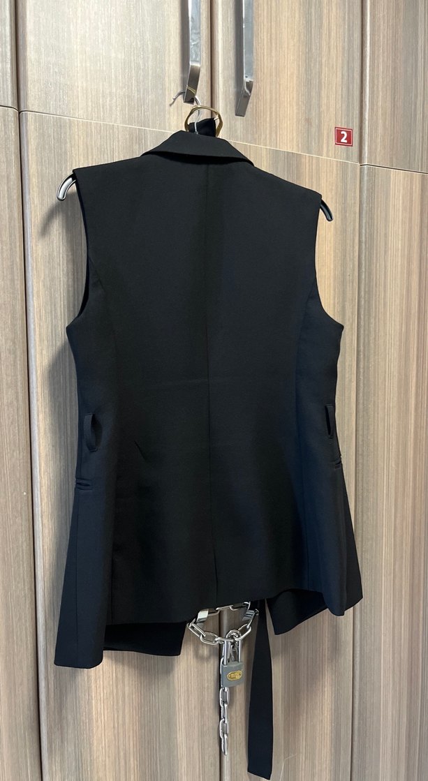 Kadın Siyah Kemerli Uzun Yelek - Görsel 4