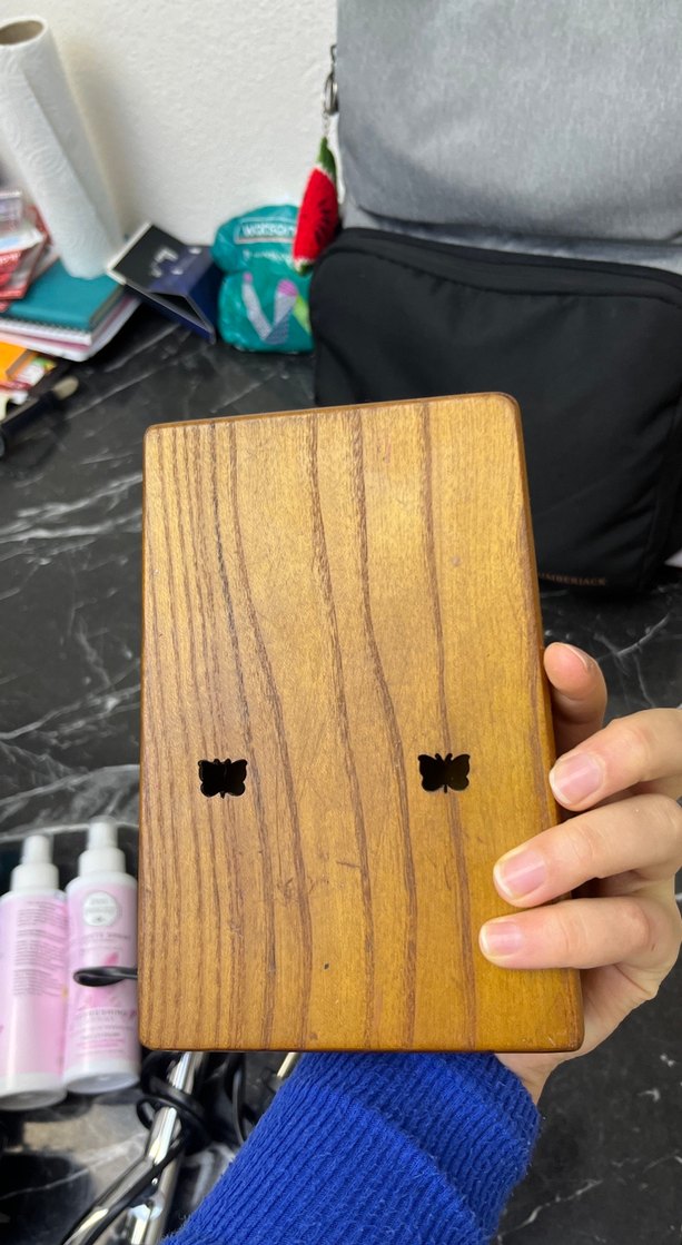 Kelebek Desenli Kahverengi Kalimba - Görsel 3