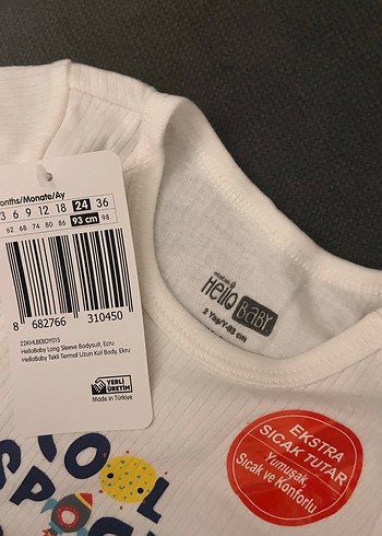 Uzun Kollu Beyaz Bebek Body - Görsel 2