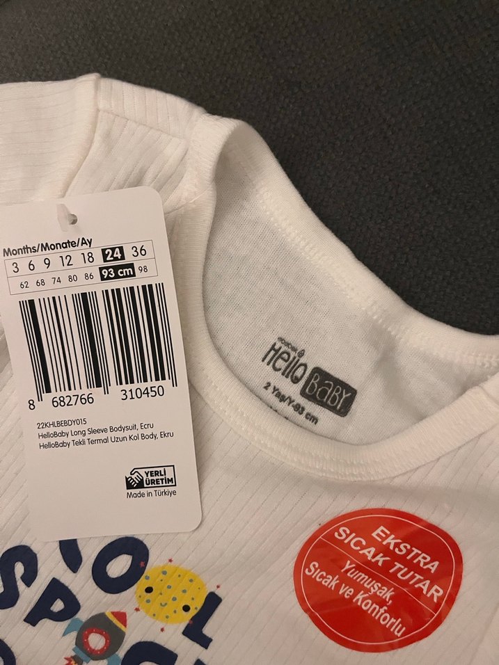 Uzun Kollu Beyaz Bebek Body - Görsel 2