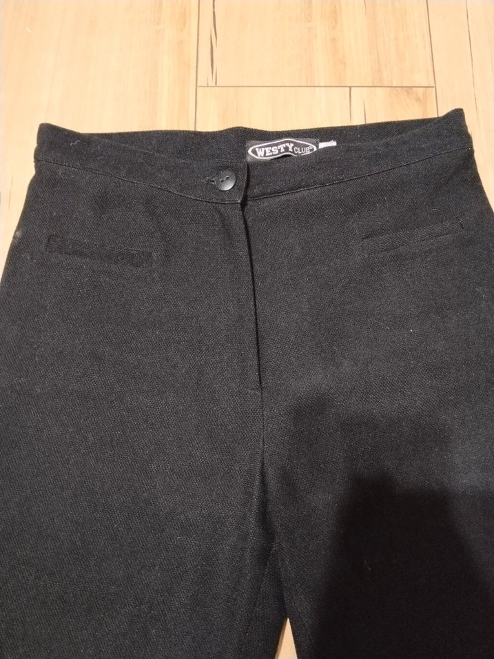 İspanyol Paça Siyah Kumaş pantolon - Görsel 4