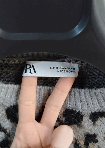 Zara Leopar Desenli Crop Kazak - Görsel 5