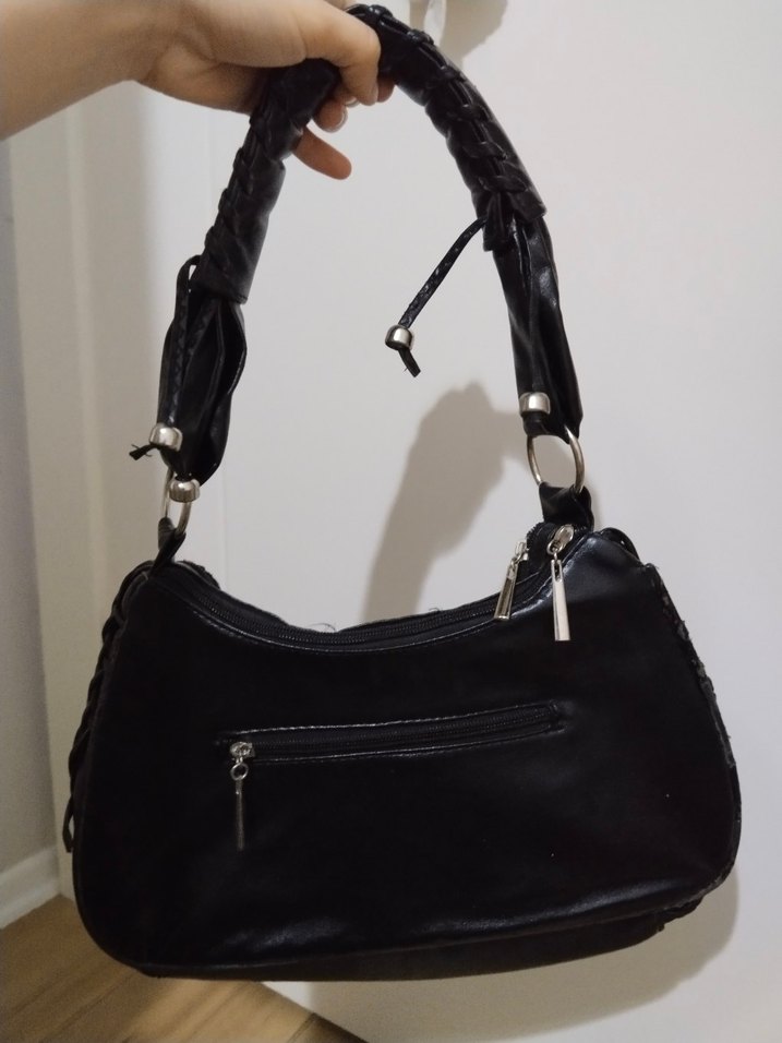 Siyah Deri Çanta - Görsel 4