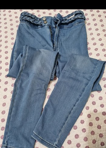 Kadın Mavi Kemerli kot - Görsel 4