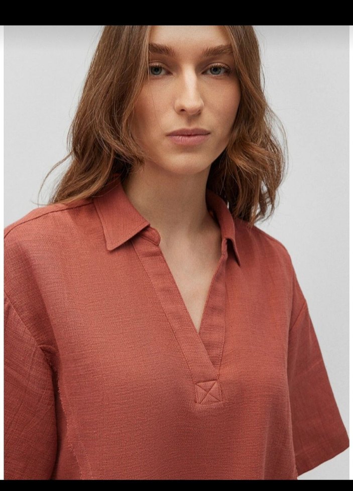 V Yaka Kısa Kollu Kadın Crop Top - Görsel 5