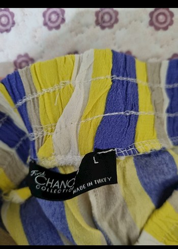 Bohem Çok Renkli Pilili Kadın Pantolon - Görsel 3