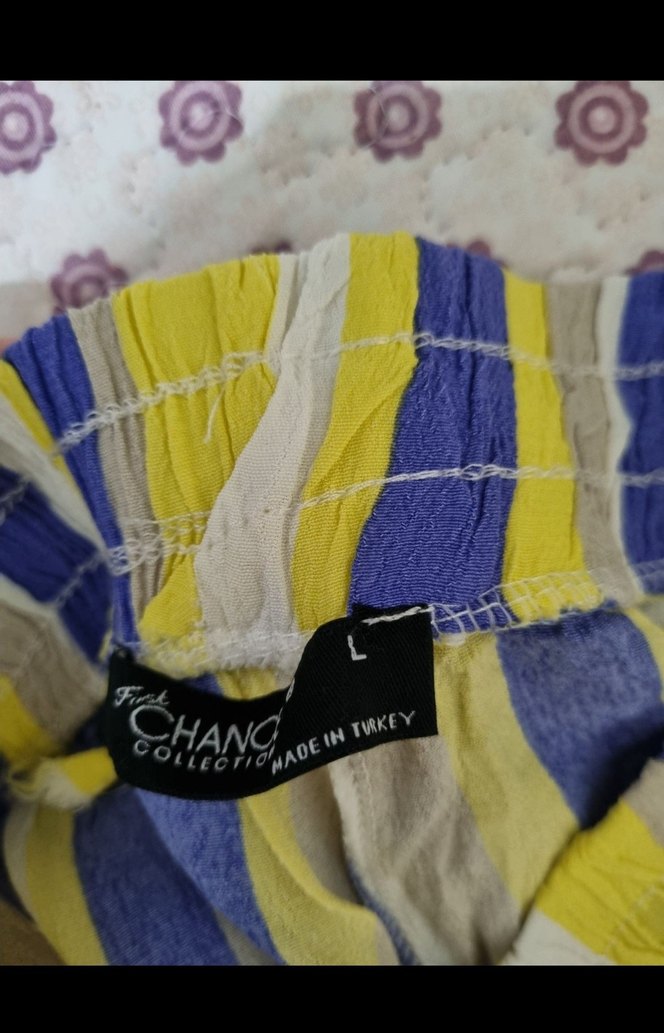 Bohem Çok Renkli Pilili Kadın Pantolon - Görsel 3