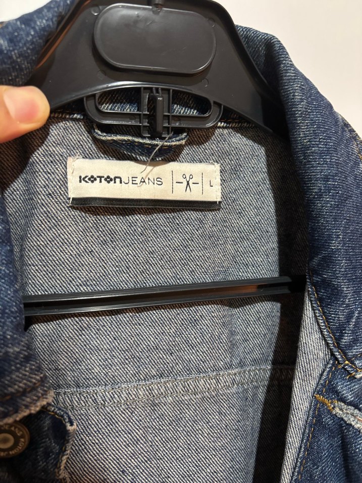 Düğmeli Lacivert Salaş Denim Ceket - Görsel 4