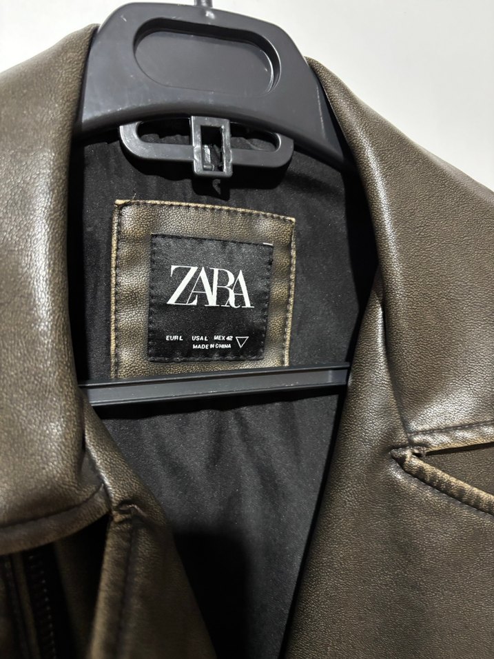 Erkek Kahverengi Deri Ceket - Görsel 5