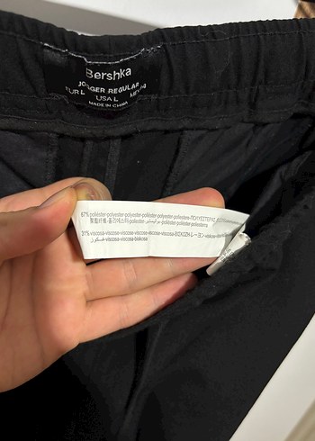 Siyah Kumaş Rahat Pantolon - Görsel 7