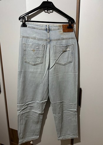 Kadın Gri Denim Midi Kot Pantolon - Görsel 7