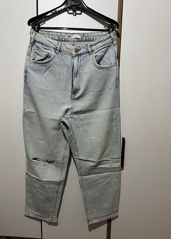 Kadın Gri Denim Midi Kot Pantolon - Görsel 4