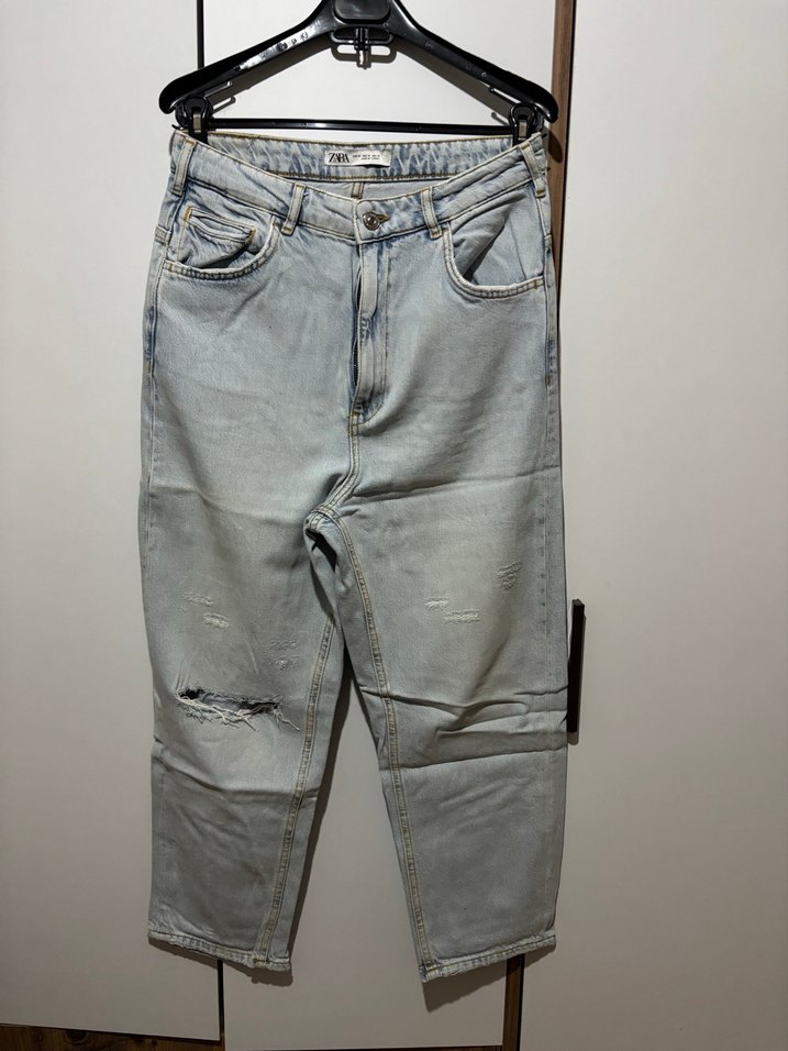 Kadın Gri Denim Midi Kot Pantolon - Görsel 3