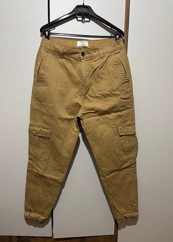 Sarı Bol Kesim Erkek Kargo Pantolon - Görsel 2