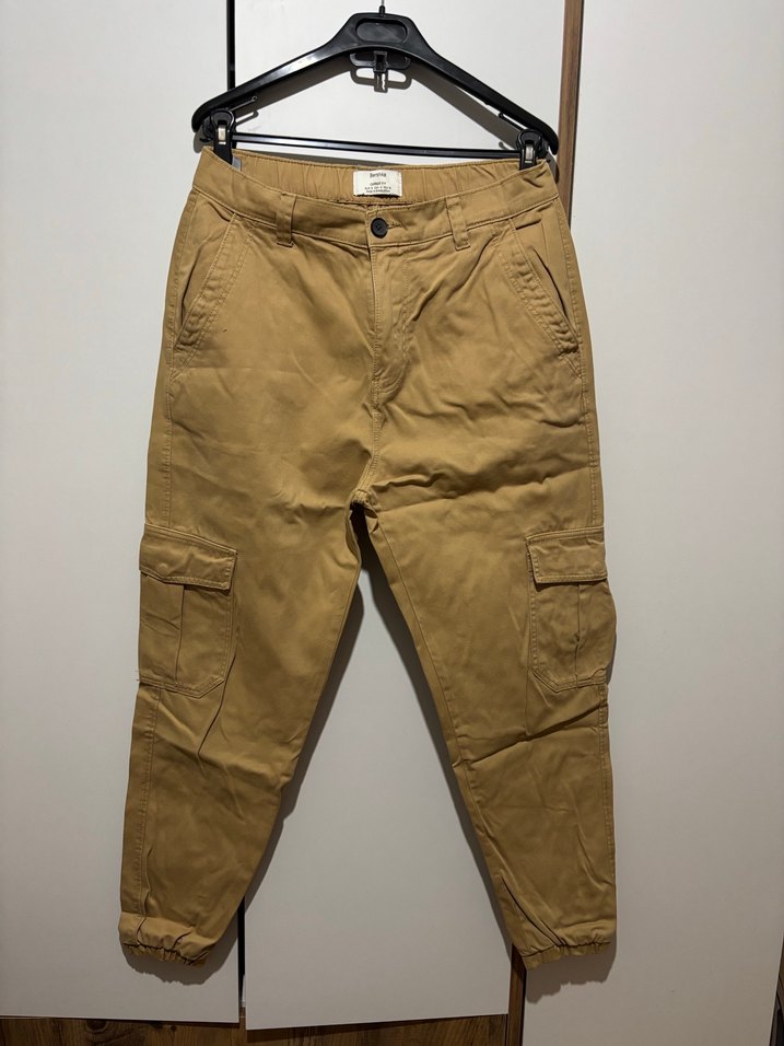 Sarı Bol Kesim Erkek Kargo Pantolon - Görsel 3