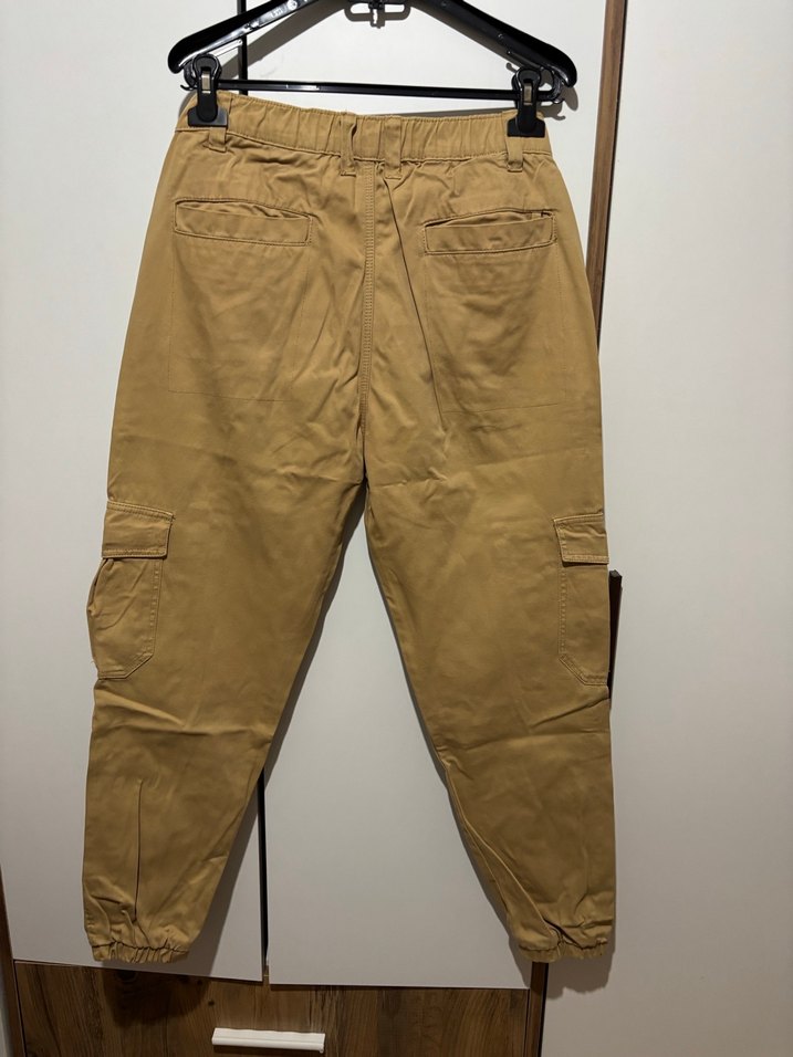 Sarı Bol Kesim Erkek Kargo Pantolon - Görsel 4