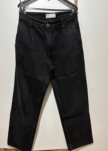 Siyah Salaş Kesim uzun Kot Pantolon - Görsel 2