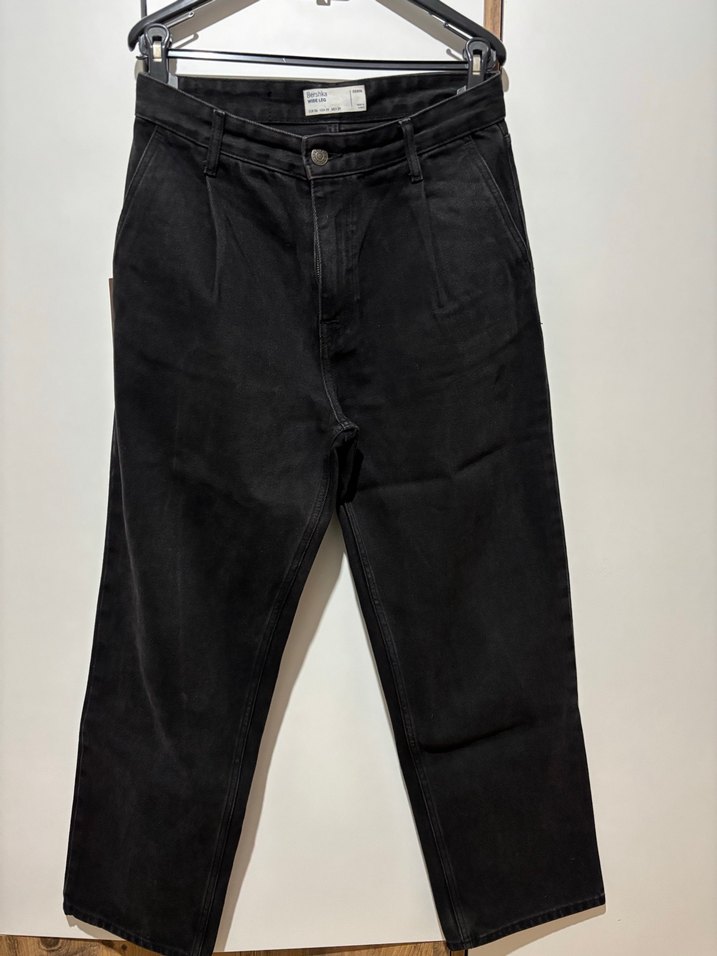 Siyah Salaş Kesim uzun Kot Pantolon - Görsel 3