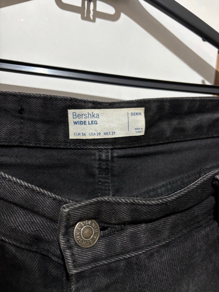 Siyah Salaş Kesim uzun Kot Pantolon - Görsel 4