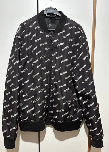 Siyah Baskılı Erkek Bomber Ceket - Görsel 9