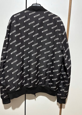 Siyah Baskılı Erkek Bomber Ceket - Görsel 5