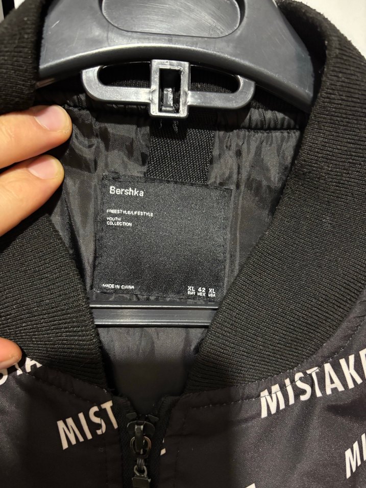 Siyah Baskılı Erkek Bomber Ceket - Görsel 3