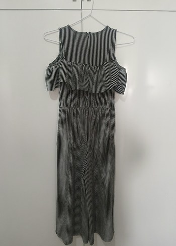 Kadın Gri Çizgili Uzun Tulum - Görsel 2