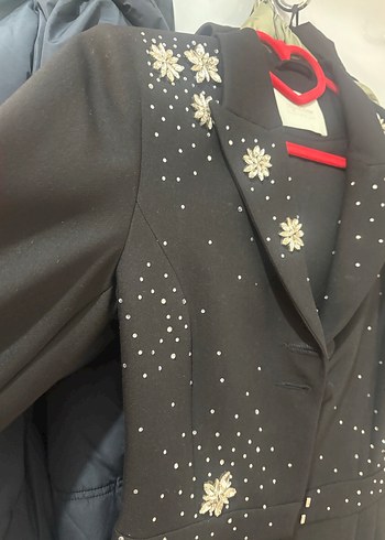 1 kere giyildi adil ışık Nakışlı Siyah Uzun Kollu tulum - Görsel 6