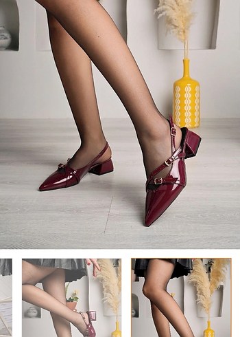 Bordo Tokalı Kadın Topuklu Ayakkabı - Görsel 2
