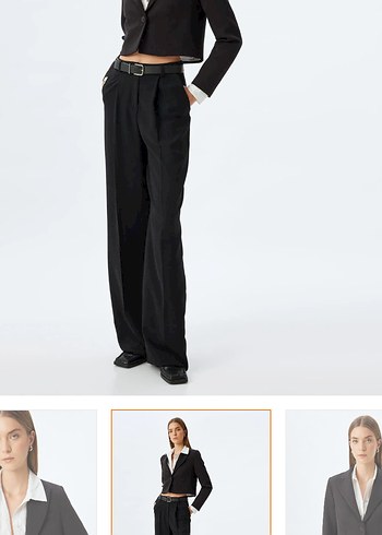 Düğmeli Siyah Kısa Kadın Blazer Ceket - Görsel 2