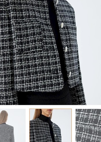 Düğmeli Tüvit ceket - Görsel 3