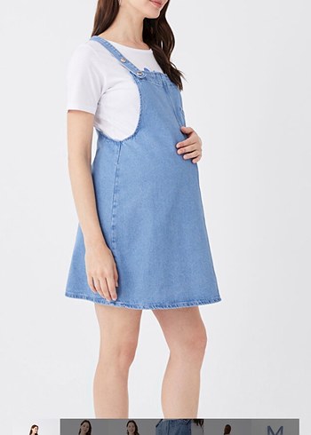 LCW Mavi Jean Kadın Salopet Hamile Elbisesi - Görsel 3