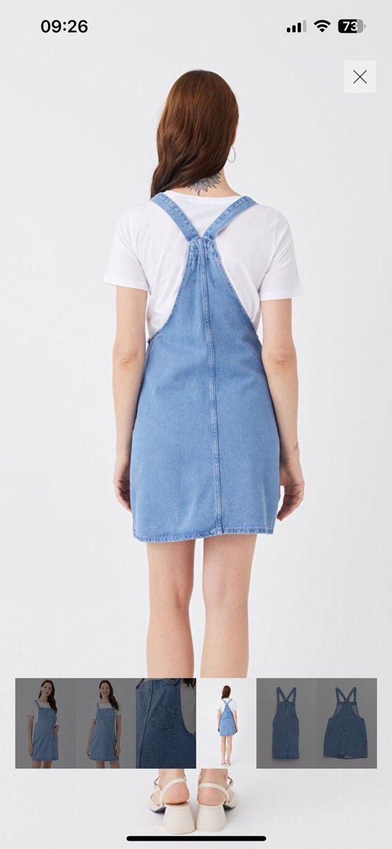 LCW Mavi Jean Kadın Salopet Hamile Elbisesi - Görsel 2