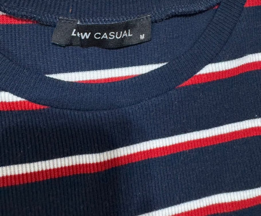 Çizgili Kısa Kollu Uzun Kadın Elbise - Görsel 3