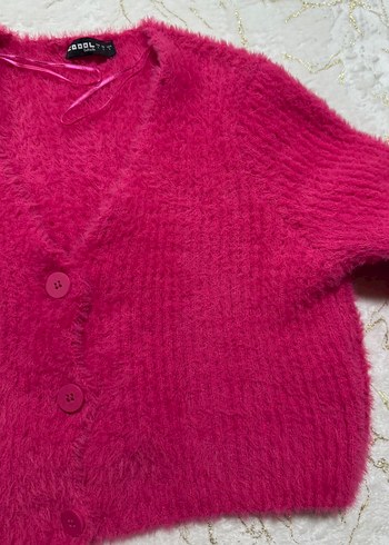 Pembe Mini Triko Kadın Hırka - Görsel 5