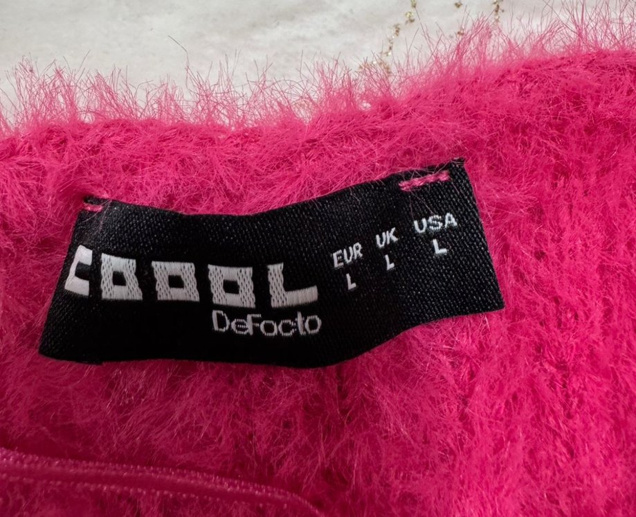 Pembe Mini Triko Kadın Hırka - Görsel 3