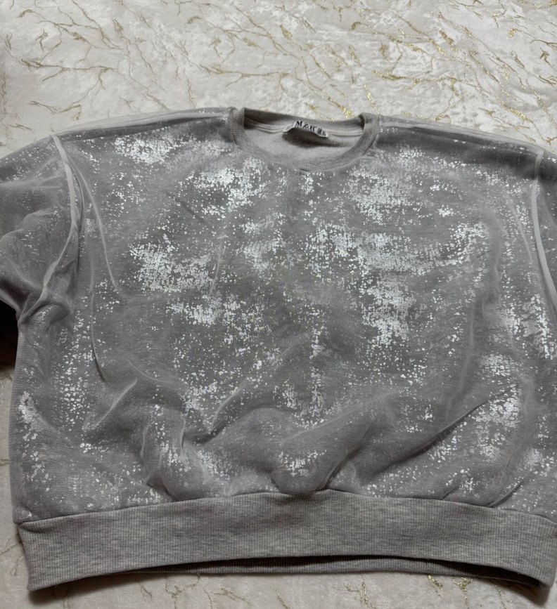 Gri Parlak Detaylı Kadın Sweatshirt - Görsel 4