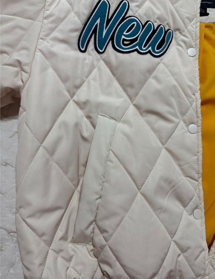 Nakışlı Beyaz Street Wear Kadın Ceket - Görsel 4