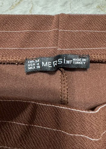 Kahverengi Pilili Midi Kadın Şort Etek - Görsel 3