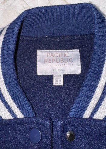 Mavi Baskılı Düğmeli Kadın Spor Ceket - Görsel 5