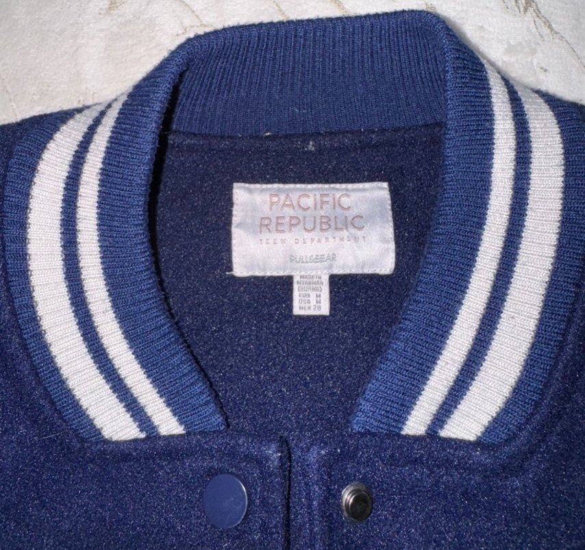 Mavi Baskılı Düğmeli Kadın Spor Ceket - Görsel 5