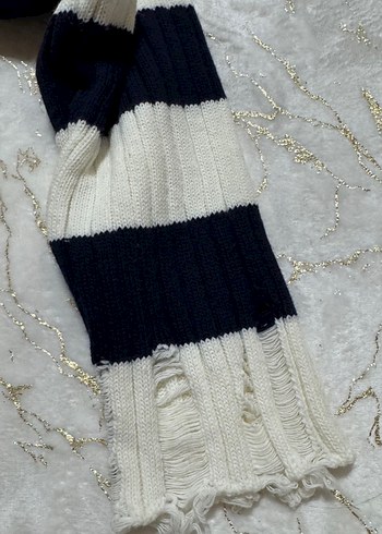 Kadın Çizgili Örgü Kazak - Görsel 3