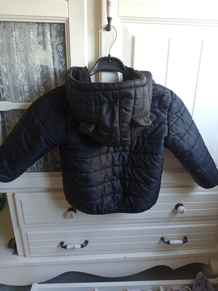 Erkek Çocuk Fermuarlı siyah Mont - Görsel 3