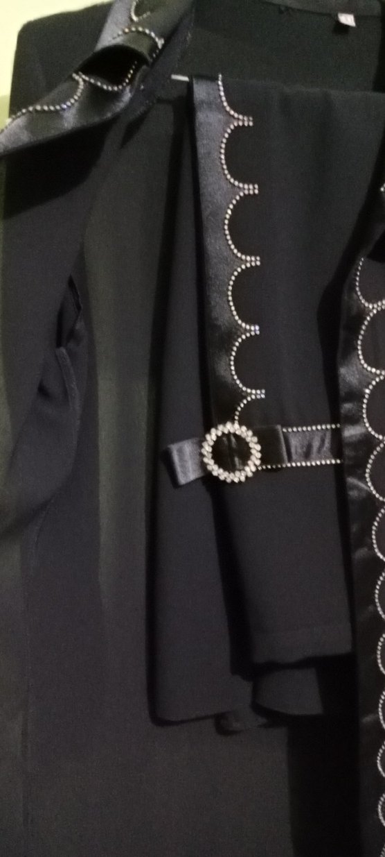 Uzun Siyah Gotik Nakışlı Ceket - Görsel 2