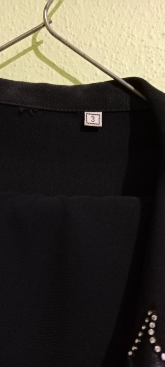 Uzun Siyah Gotik Nakışlı Ceket - Görsel 3