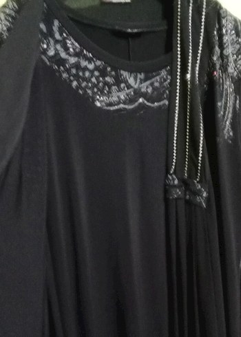 Uzun Kollu Siyah Gotik Kadın Elbise - Görsel 3